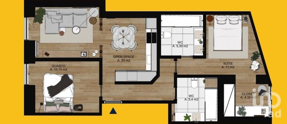 Apartment T2 in Santo António of 70 m²