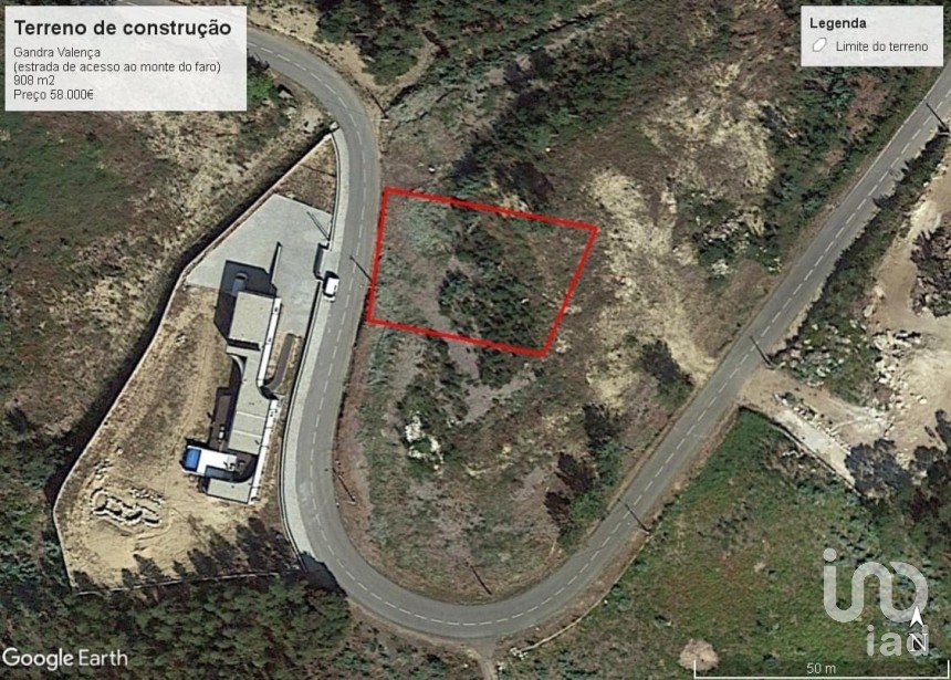 Terrain à Gandra e Taião de 908 m²