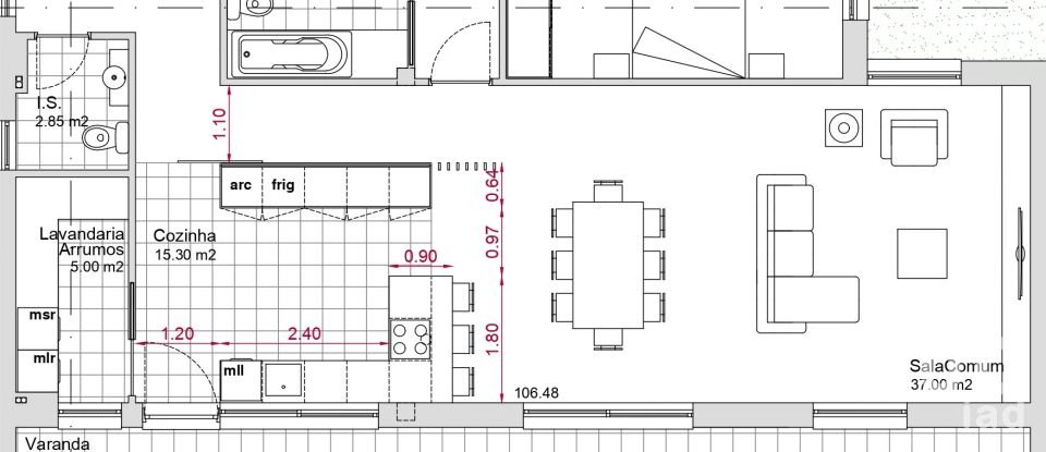 Apartment T3 in Campo e Sobrado of 267 m²