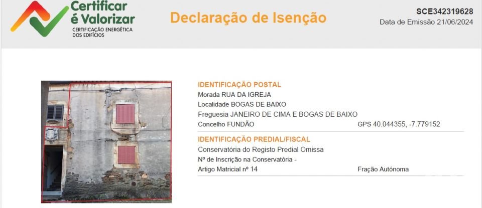 Casa tradicional T0 em Janeiro de Cima e Bogas de Baixo de 130 m²