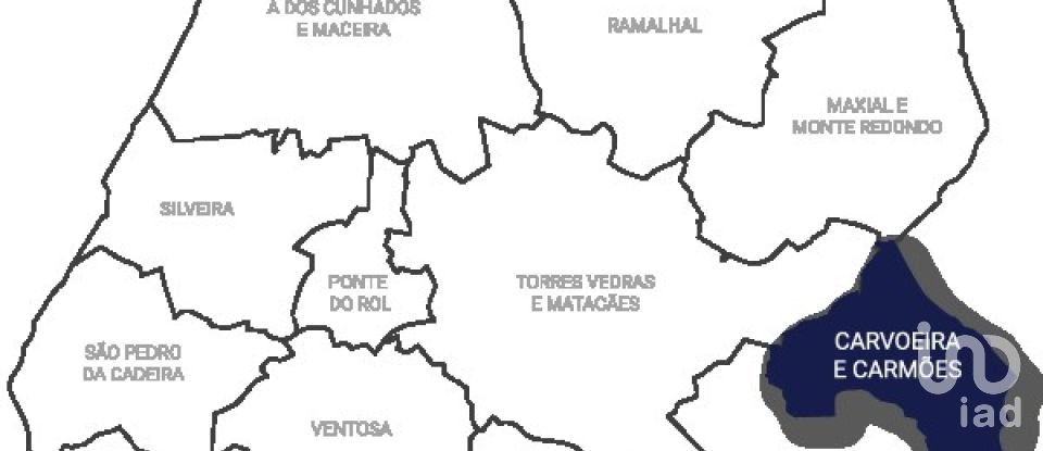 Terreno urbano em Carvoeira e Carmões de 3 960 m²