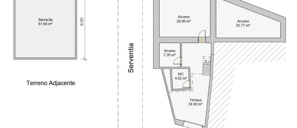 Maison T3 à Vila Nova de 140 m²