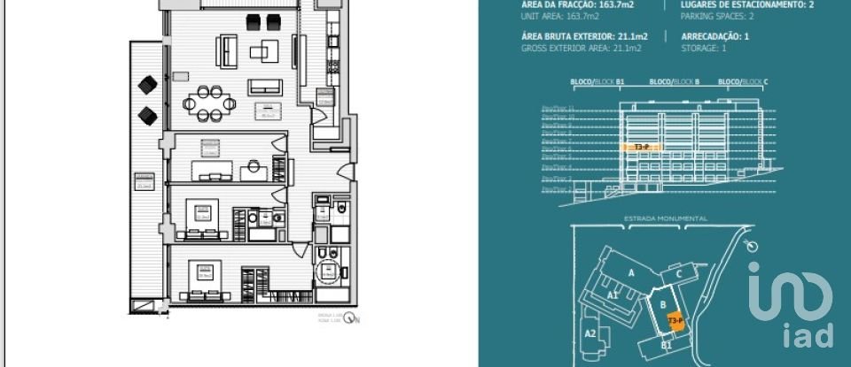 Apartamento T3 em São Martinho de 163 m²