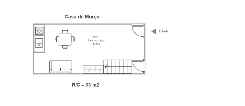 Lodge T2 in Murça of 66 m²