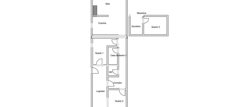 Maison de ville T3 à Bensafrim e Barão de São João de 95 m²