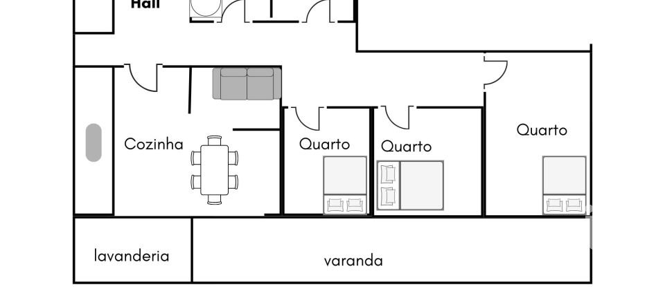 Apartamento T3 em Canidelo de 105 m²
