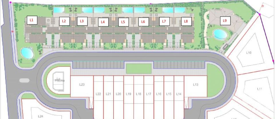 Terrain à Estômbar e Parchal de 723 m²