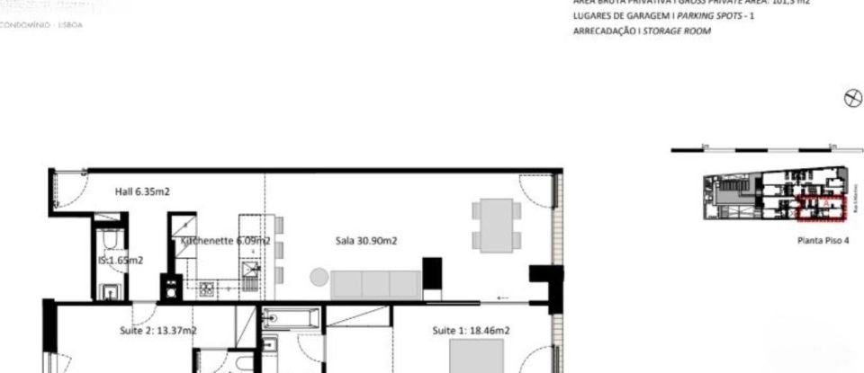 Appartement T1 à Arroios de 101 m²