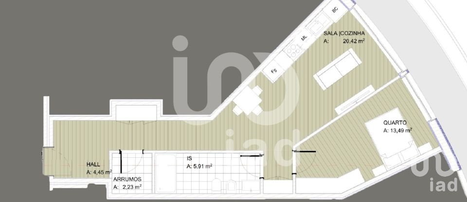 Apartment T1 in Viana do Castelo (Santa Maria Maior e Monserrate) e Meadela of 65 m²