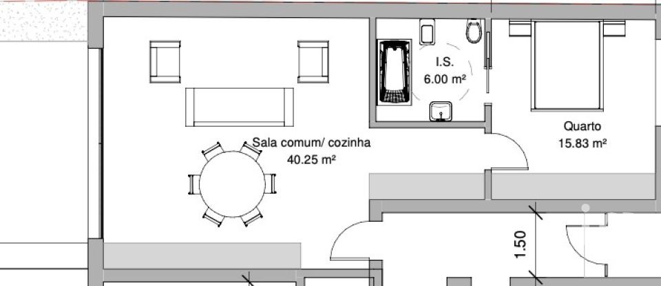 Apartamento T1 em Estômbar e Parchal de 88 m²