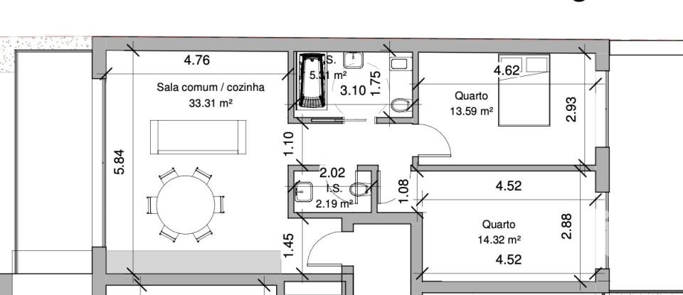 Appartement T2 à Estômbar e Parchal de 109 m²