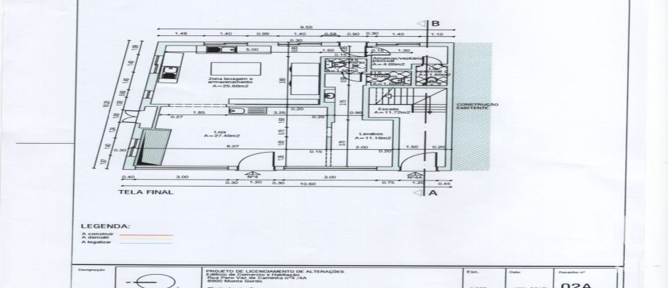 Boutique/Local commercial à Monte Gordo de 107 m²