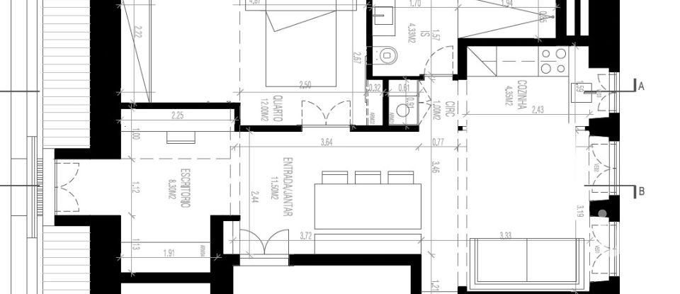 Apartment T1 in Misericórdia of 88 m²