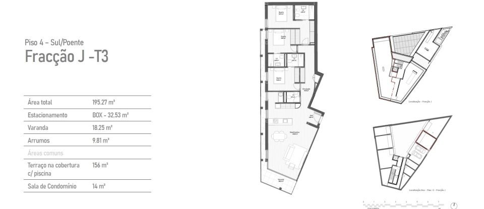 Apartamento T3 em São Mamede de Infesta e Senhora da Hora de 135 m²