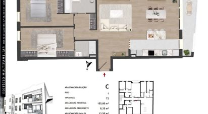 Appartement T2 à Pombal de 56 m²