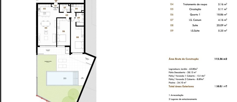Apartamento T2 em Estreito de Câmara de Lobos de 99 m²