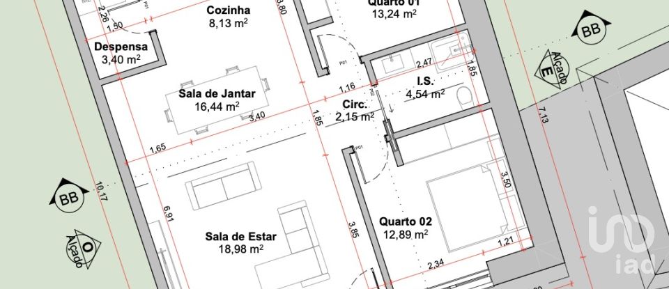 Moradia T2 em Moita dos Ferreiros de 108 m²