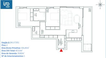 Appartement T2 à Glória E Vera Cruz de 88 m²