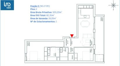 Apartment T2 in Glória E Vera Cruz of 86 m²