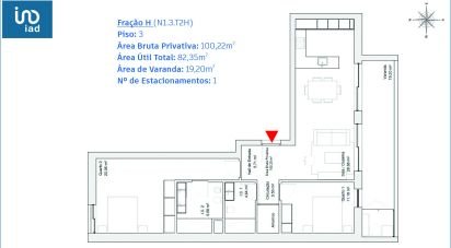 Appartement T2 à Glória E Vera Cruz de 86 m²