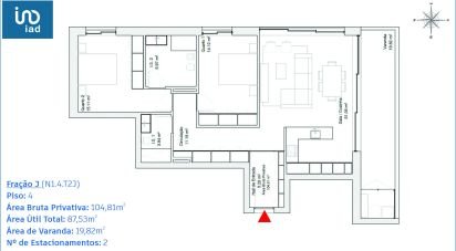 Appartement T2 à Glória E Vera Cruz de 85 m²
