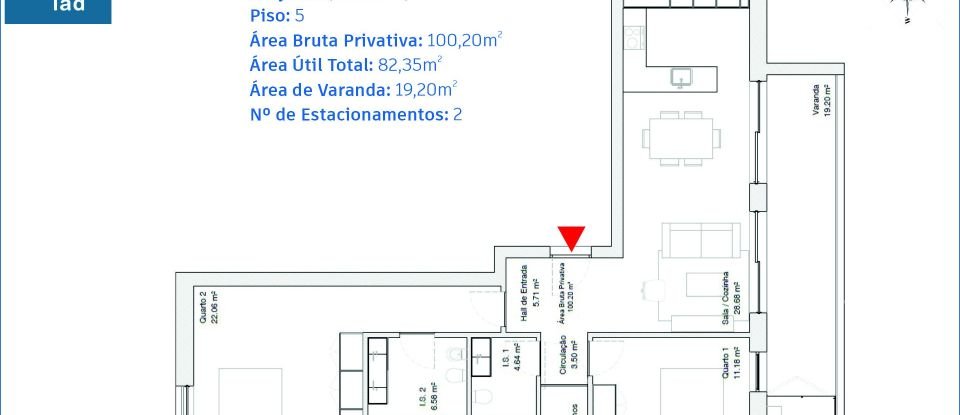 Appartement T2 à Glória E Vera Cruz de 86 m²