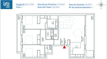 Appartement T3 à Glória E Vera Cruz de 119 m²
