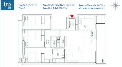 Appartement T3 à Glória E Vera Cruz de 117 m²