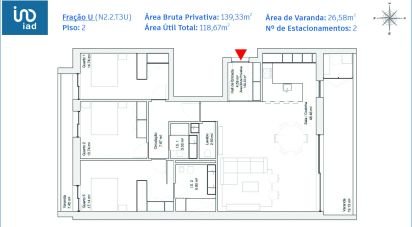 Appartement T3 à Glória E Vera Cruz de 119 m²