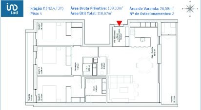Appartement T3 à Glória E Vera Cruz de 117 m²