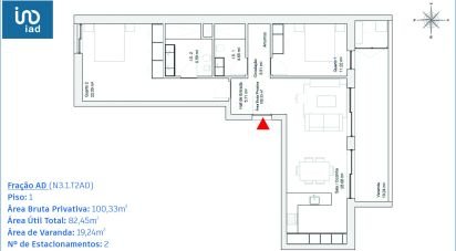 Appartement T2 à Glória E Vera Cruz de 88 m²