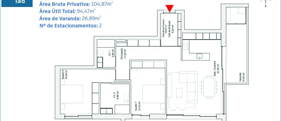 Apartamento T2 em Glória E Vera Cruz de 84 m²