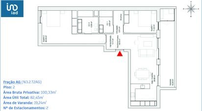Appartement T2 à Glória E Vera Cruz de 88 m²