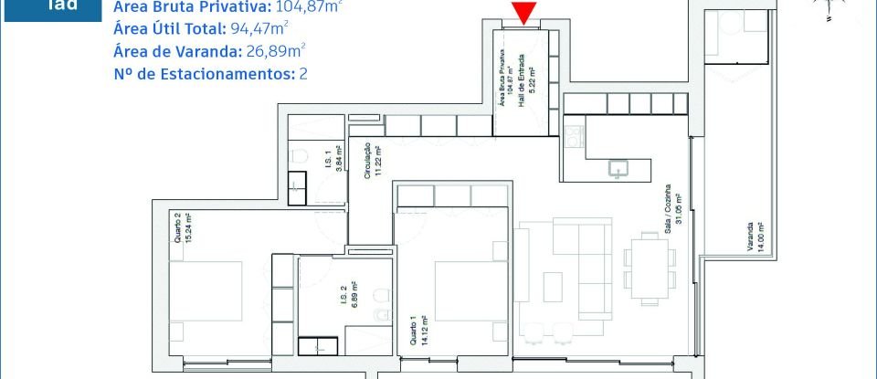 Apartamento T2 em Glória E Vera Cruz de 84 m²