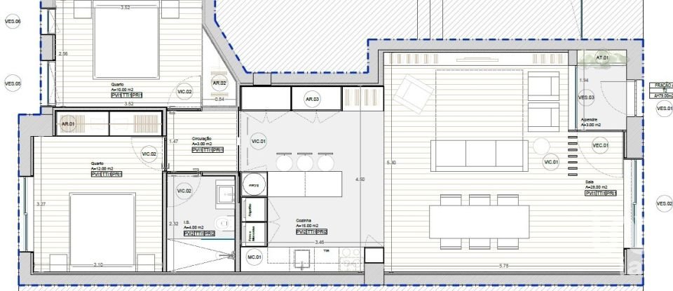 Apartment T2 in Campanhã of 79 m²