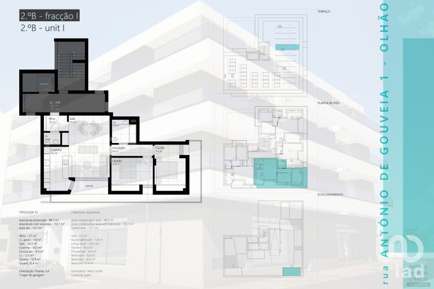 Apartment T2 in Quelfes of 113 m²