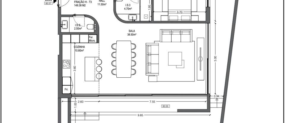Apartment T3 in Funchal (Santa Luzia) of 149 m²