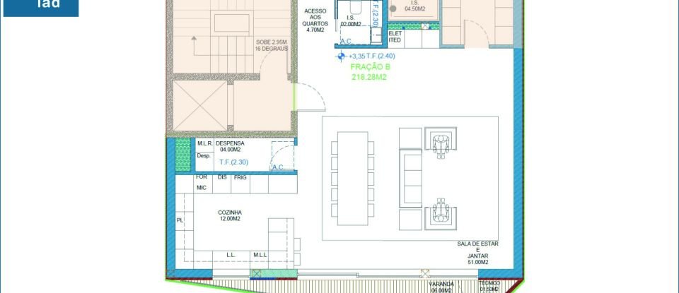 Appartement T3 à Glória E Vera Cruz de 129 m²