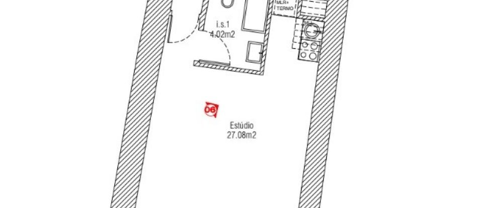 Apartment T0 in Santa Maria Maior of 36 m²