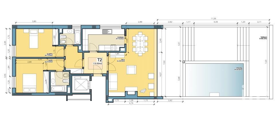 Appartement T2 à Parque das Nações de 240 m²