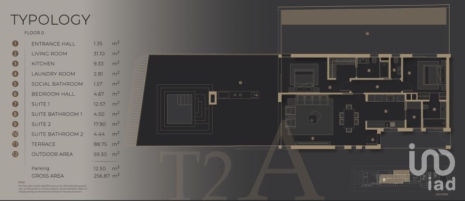 Apartamento T2 em São Martinho de 256 m²