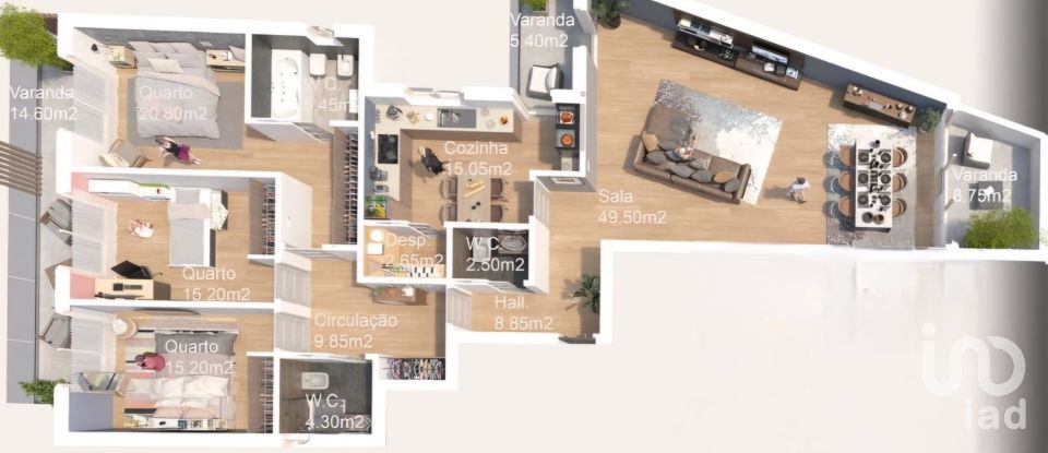 Apartamento T3 em Cadaval e Pêro Moniz de 234 m²