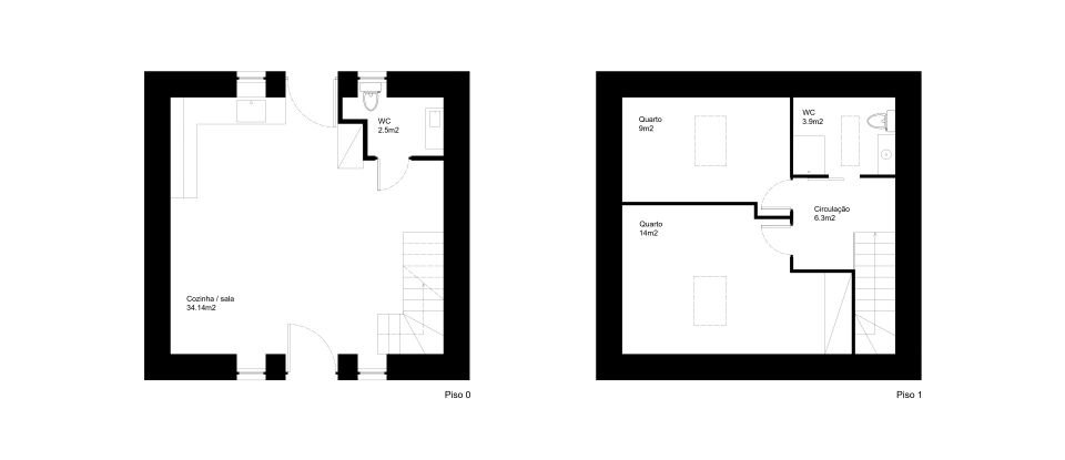 Moradia T2 em Porto de Mós - São João Baptista e São Pedro de 112 m²