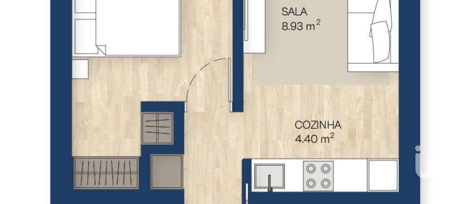 Apartamento T1 em Canidelo de 41 m²