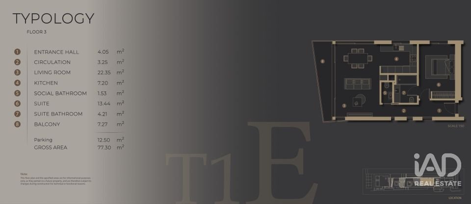 Apartamento T1 em São Martinho de 77 m²