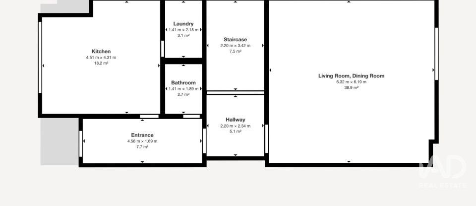 Moradia em banda T3 em Sandim, Olival, Lever e Crestuma de 184 m²