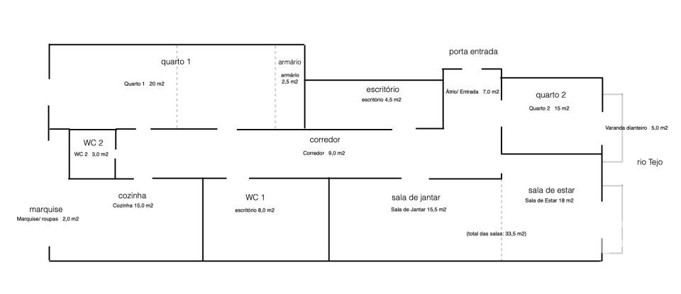 Apartamento T2 em Estrela de 115 m²