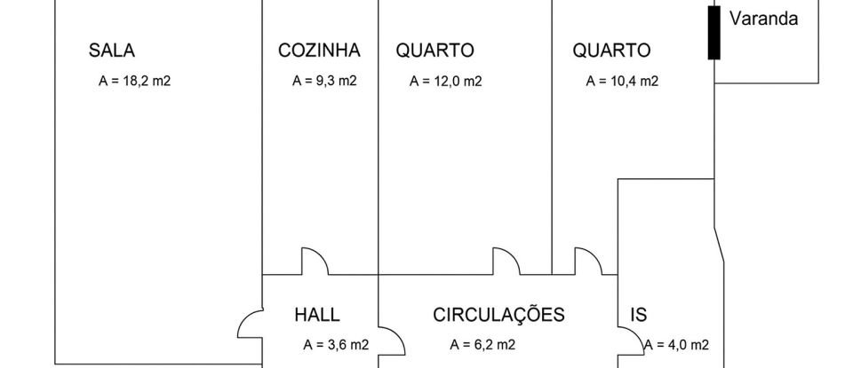 Apartamento T2 em Lumiar de 81 m²