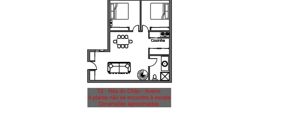 Appartement T2 à Glória E Vera Cruz de 74 m²