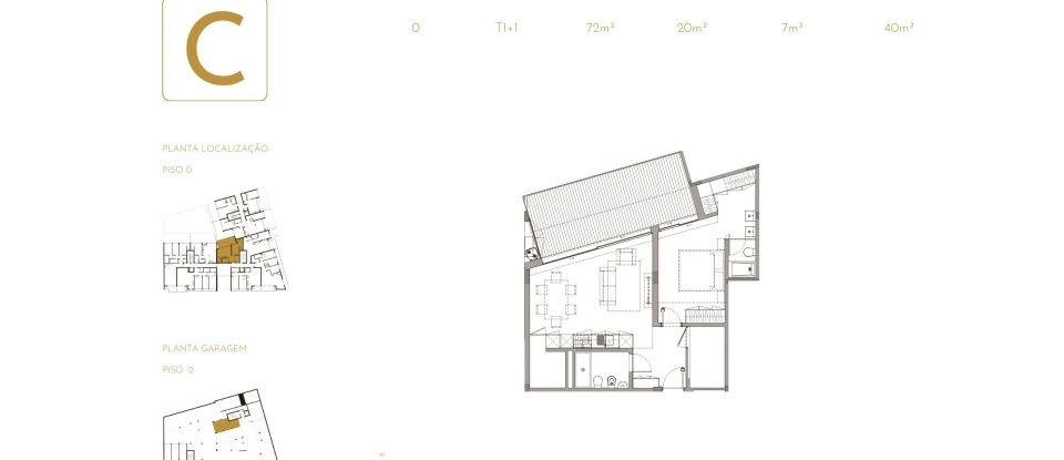 Apartamento T1 em São Félix da Marinha de 72 m²